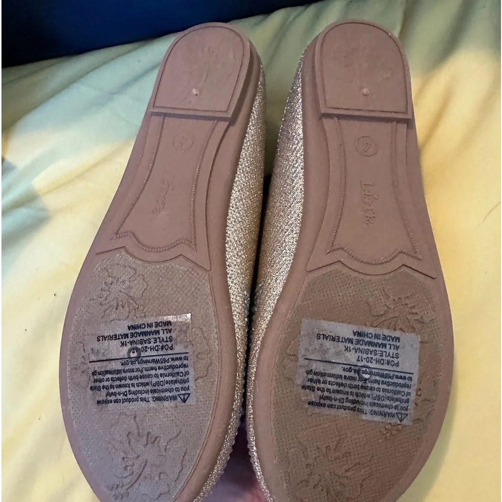 Sparkling gold slip ons